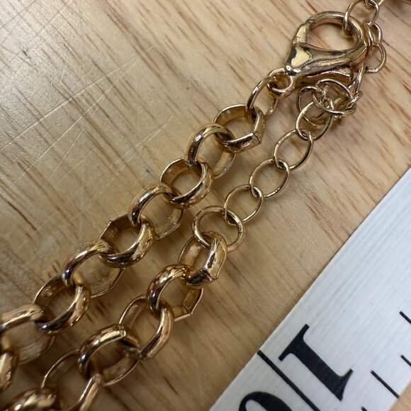 Juicy Couture Gold Tone Heart & Crown Charm Necklace With Pink Rhinestones - Picture 9 of 12